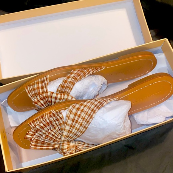 New! Loeffler Randall RIMA PLEATED KNOT FLAT SANDAL (fall sandals πππ§‘) - Picture 4 of 11